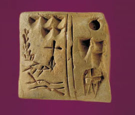 Pictographic and numerical account of sheep and goats, circa 3100 B.C.E., Yale Babylonian Collection, YBC 7056